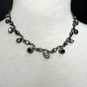 Patricia Locke Onyx, Swarovski, and Silver Women's Necklace